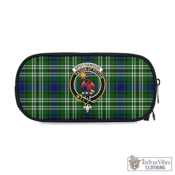 Spottiswood Tartan Pen and Pencil Case with Family Crest One Size 4.13*8.74 inch - Tartan Vibes Clothing