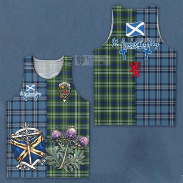 Spottiswood Tartan Men's Tank Top Happy St. Andrew's Day Half Tartan Style Men - Tartan Vibes Clothing
