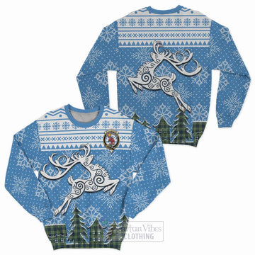 Spottiswood Clan Christmas Sweatshirt Celtic Reindeer Style Unisex - Tartan Vibes Clothing