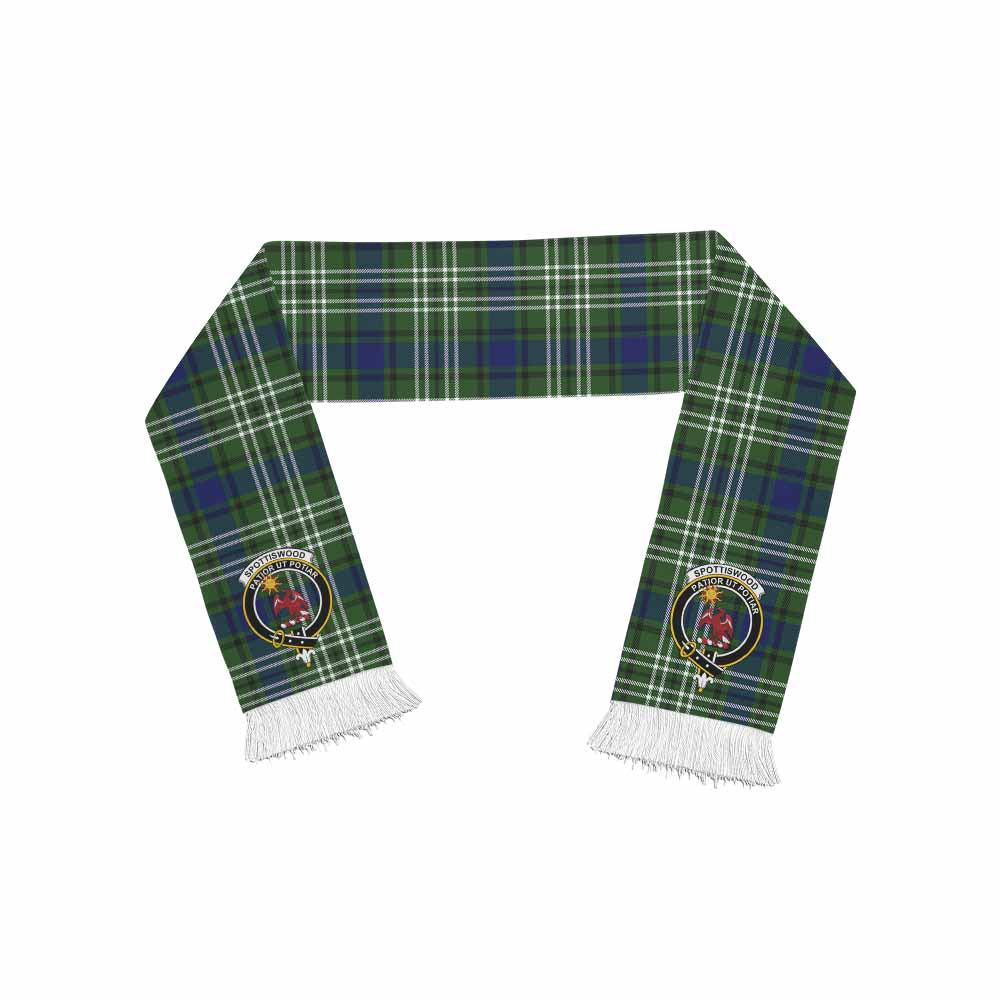 Spottiswood Tartan Ruffneck Scarf with Family Crest One Size 67.7*6.7 inches - Tartan Vibes Clothing