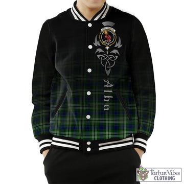Spottiswood Tartan Baseball Jacket Featuring Alba Gu Brath Family Crest Celtic Inspired Unisex - Tartan Vibes Clothing