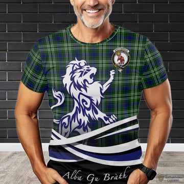 Spottiswood Tartan T-Shirt with Alba Gu Brath Regal Lion Emblem Kid's Shirt - Tartan Vibes Clothing