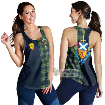 Spottiswood Tartan Women's Racerback Tanks Alba with Scottish Lion Royal Arm Half Style 4XL - Tartan Vibes Clothing