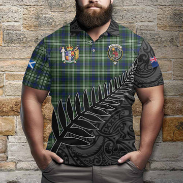 Spottiswood Crest Tartan Polo Shirt with New Zealand Silver Fern Half Style Kid - Tartan Vibes Clothing