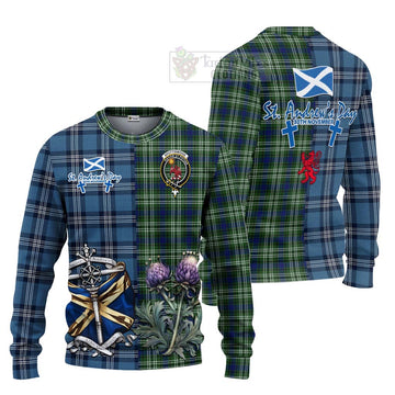 Spottiswood Tartan Knitted Sweater Happy St. Andrew's Day Half Tartan Style Unisex - Tartan Vibes Clothing