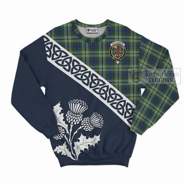 Spottiswood Tartan Sweatshirt Featuring Thistle and Scotland Map Unisex - Tartan Vibes Clothing