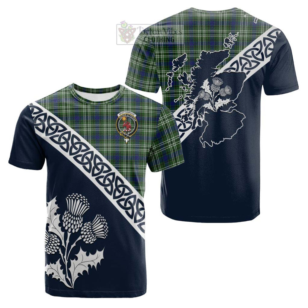 Spottiswood Tartan Cotton T-shirt Featuring Thistle and Scotland Map Kid's Shirt - Tartan Vibes Clothing