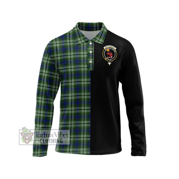 Spottiswood Tartan Long Sleeve Polo Shirt with Family Crest and Half Of Me Style Unisex - Tartan Vibes Clothing