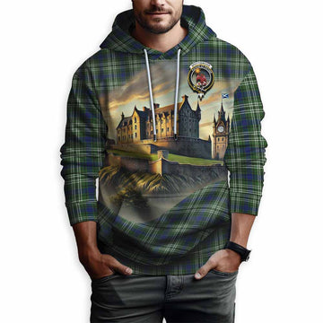 Spottiswood Tartan Family Crest Hoodie with Scottish Ancient Castle Style Pullover Hoodie - Tartan Vibes Clothing