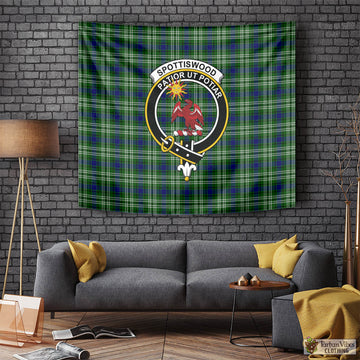 Spottiswood Tartan Tapestry Wall Hanging and Home Decor for Room with Family Crest