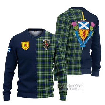 Spottiswood Tartan Ugly Sweater Alba with Scottish Lion Royal Arm Half Style Unisex - Tartan Vibes Clothing