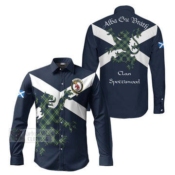 Spottiswood Tartan Lion Rampant Long Sleeve Button Shirt Proudly Display Your Heritage with Alba Gu Brath and Clan Name Men's Shirt S - Tartan Vibes Clothing