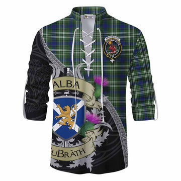 Spottiswood Tartan Family Crest Ghillie Kilt Shirt Lion Rampant Royal Thistle Shield Celtic Inspired Men - Tartan Vibes Clothing