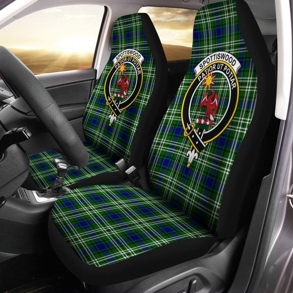 Spottiswood Tartan Car Seat Cover with Family Crest One Size - Tartan Vibes Clothing