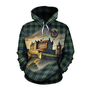Spottiswood Tartan Family Crest Cotton Hoodie with Scottish Ancient Castle Style Pullover Hoodie XS - Tartan Vibes Clothing