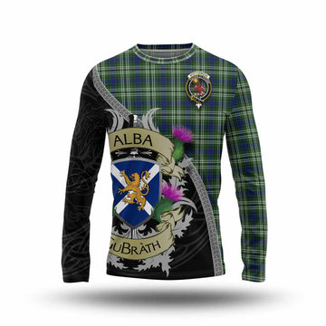 Spottiswood Tartan Family Crest Long Sleeve T-Shirt Lion Rampant Royal Thistle Shield Celtic Inspired Unisex - Tartan Vibes Clothing