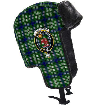 Spottiswood Tartan Winter Trapper Hat with Family Crest - Tartan Vibes Clothing