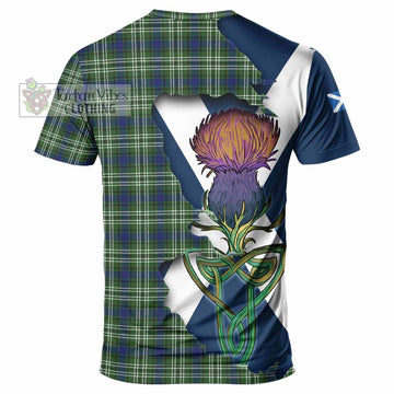 Tartan Vibes Clothing Spottiswood Tartan Family Crest T-Shirt Scottish Thistle Celtic Inspired