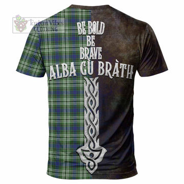 Spottiswood Tartan Family Crest T-Shirt Alba Gu Brath Be Brave Lion Ancient Style