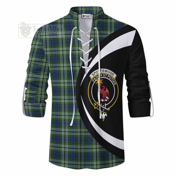 Spottiswood Tartan Ghillie Kilt Shirt with Family Crest Circle Style - Tartan Vibes Clothing