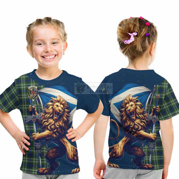 Spottiswood Tartan Family Crest Kid T-Shirt with Scottish Majestic Lion - Tartan Vibes Clothing