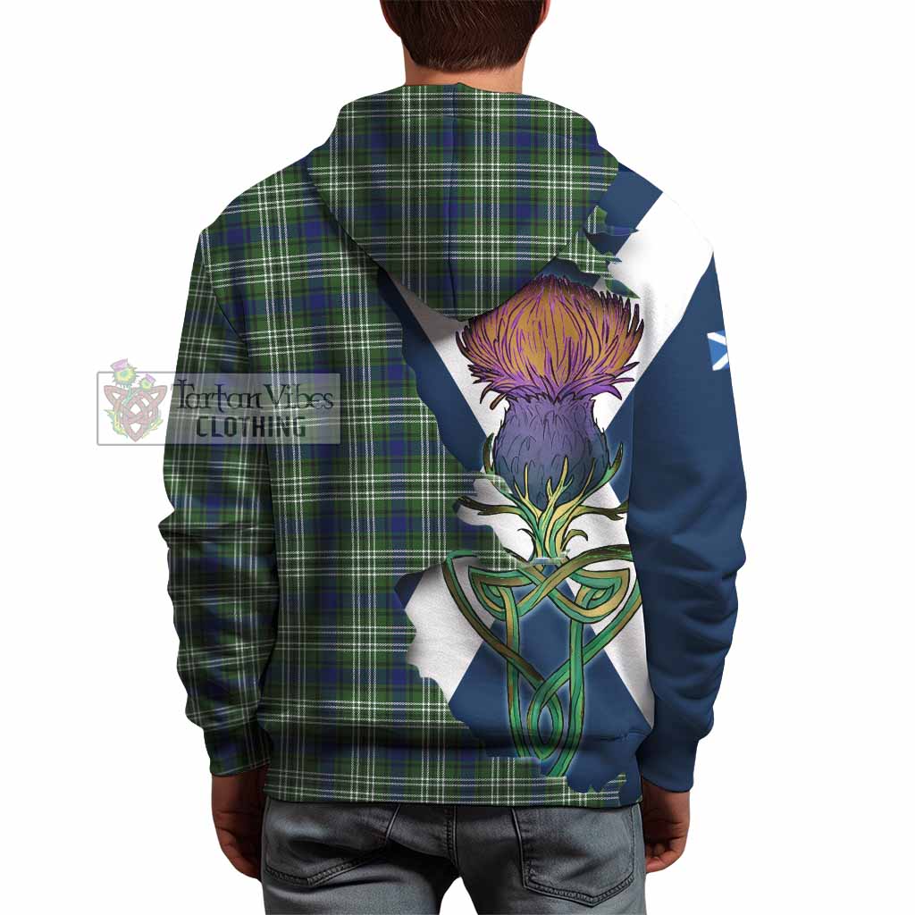 Tartan Vibes Clothing Spottiswood Tartan Family Crest Hoodie Scottish Thistle Celtic Inspired