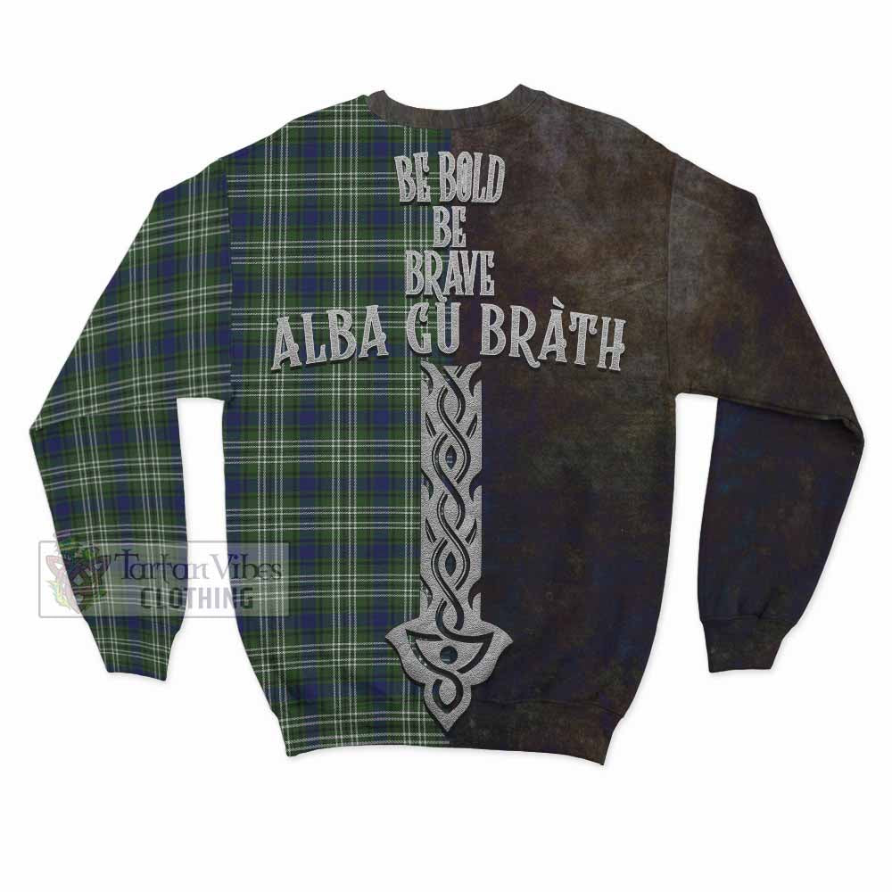 Tartan Vibes Clothing Spottiswood Tartan Family Crest Sweatshirt Alba Gu Brath Be Brave Lion Ancient Style