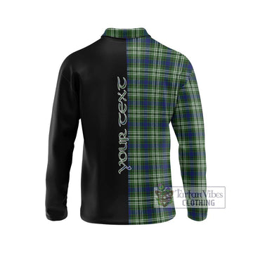 Spottiswood Tartan Long Sleeve Polo Shirt with Family Crest and Half Of Me Style - Tartan Vibes Clothing