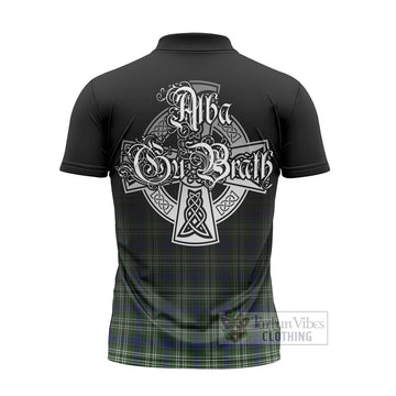 Spottiswood Tartan Zipper Polo Shirt Featuring Alba Gu Brath Family Crest Celtic Inspired - Tartan Vibes Clothing