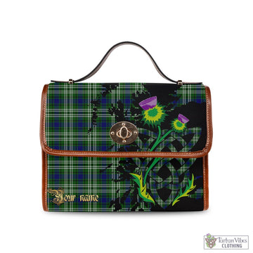 Tartan Vibes Clothing Spottiswood Tartan Waterproof Canvas Bag with Scotland Map and Thistle Celtic Accents