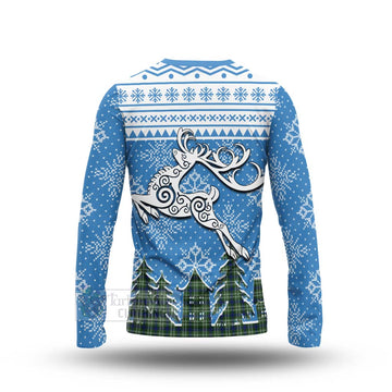 Spottiswood Clan Christmas Long Sleeve T-Shirt Celtic Reindeer Style - Tartan Vibes Clothing