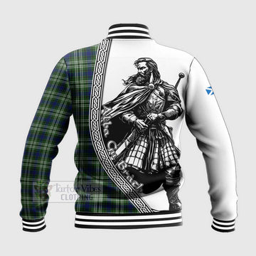 Spottiswood Tartan Clan Crest Baseball Jacket with Highlander Warrior Celtic Style - Tartan Vibes Clothing
