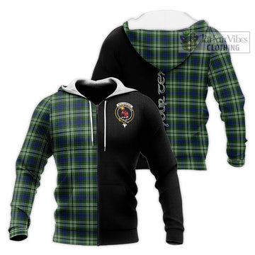 Spottiswood Tartan Knitted Hoodie with Family Crest and Half Of Me Style Unisex Knitted Zip Hoodie - Tartan Vibes Clothing