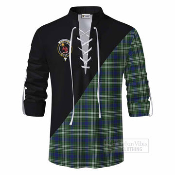 Spottiswood Tartan Ghillie Kilt Shirt with Family Crest and Military Logo Style - Tartan Vibes Clothing