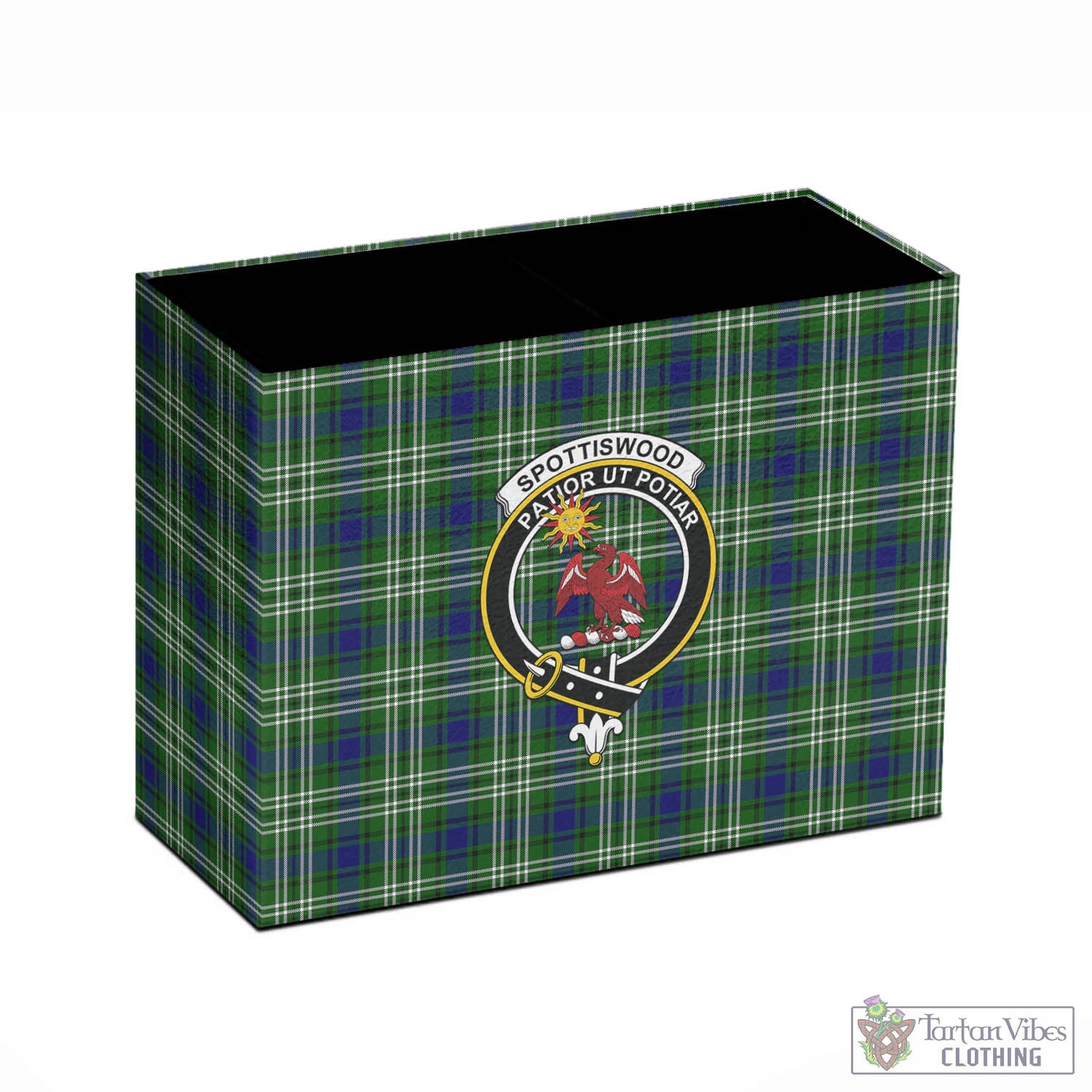 Spottiswood Tartan Pen Holder with Family Crest - Tartan Vibes Clothing