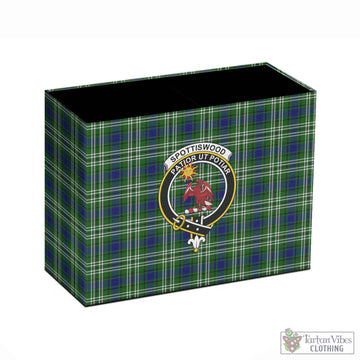 Spottiswood Tartan Pen Holder with Family Crest - Tartan Vibes Clothing