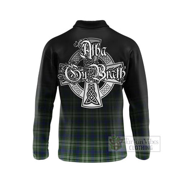Spottiswood Tartan Long Sleeve Polo Shirt Featuring Alba Gu Brath Family Crest Celtic Inspired - Tartan Vibes Clothing