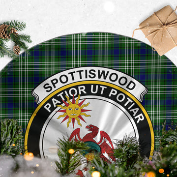 Spottiswood Tartan Christmas Tree Skirt with Family Crest - Tartan Vibes Clothing