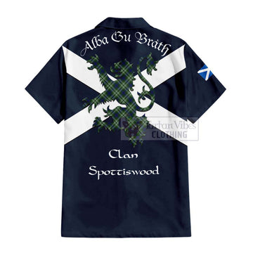 Spottiswood Tartan Lion Rampant Hawaiian Shirt Proudly Display Your Heritage with Alba Gu Brath and Clan Name - Tartan Vibes Clothing