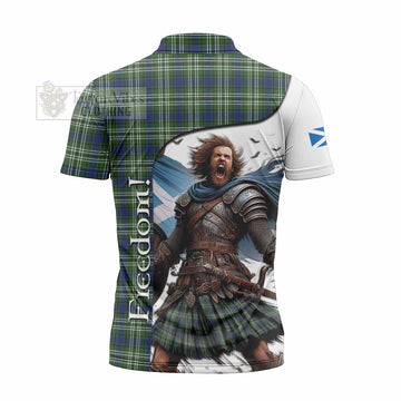 Spottiswood Crest Tartan Zipper Polo Shirt Inspired by the Freedom of Scottish Warrior - Tartan Vibes Clothing