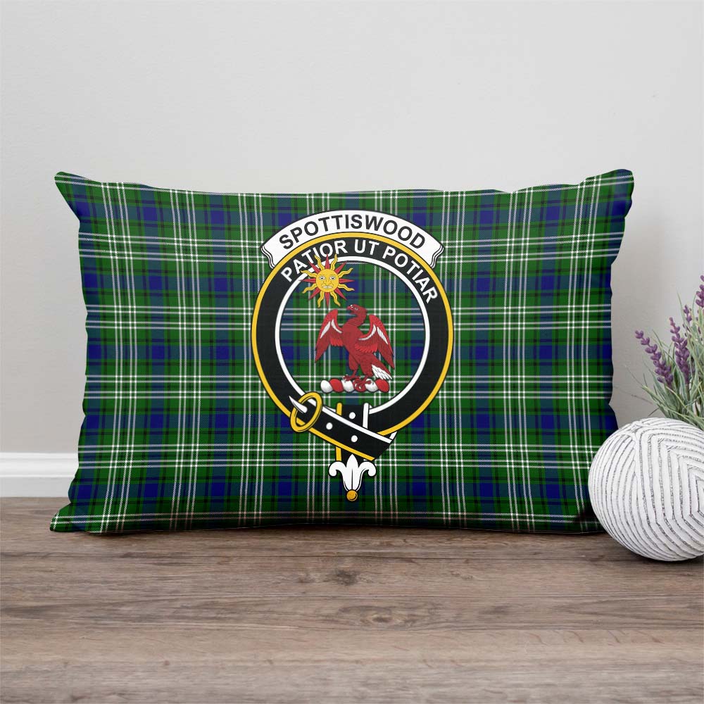 Spottiswood Tartan Pillow Cover with Family Crest - Tartan Vibes Clothing