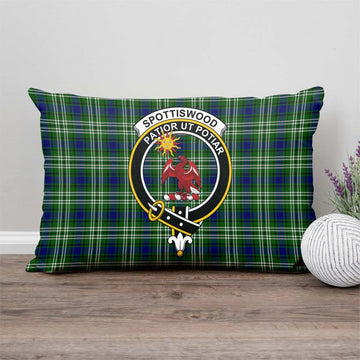 Spottiswood Tartan Pillow Cover with Family Crest - Tartan Vibes Clothing