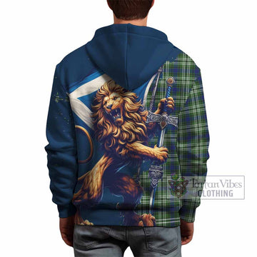 Spottiswood Tartan Family Crest Hoodie with Scottish Majestic Lion - Tartan Vibes Clothing