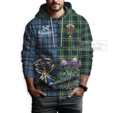 Spottiswood Tartan Hoodie Happy St. Andrew's Day Half Tartan Style - Tartan Vibes Clothing
