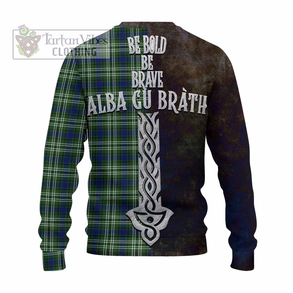 Tartan Vibes Clothing Spottiswood Tartan Family Crest Knitted Sweater Alba Gu Brath Be Brave Lion Ancient Style