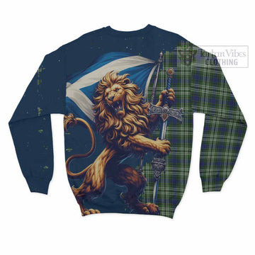 Spottiswood Tartan Family Crest Sweatshirt with Scottish Majestic Lion - Tartan Vibes Clothing