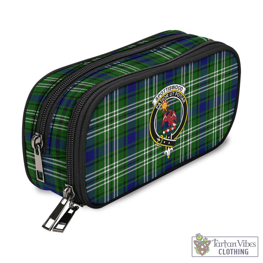 Spottiswood Tartan Pen and Pencil Case with Family Crest - Tartan Vibes Clothing
