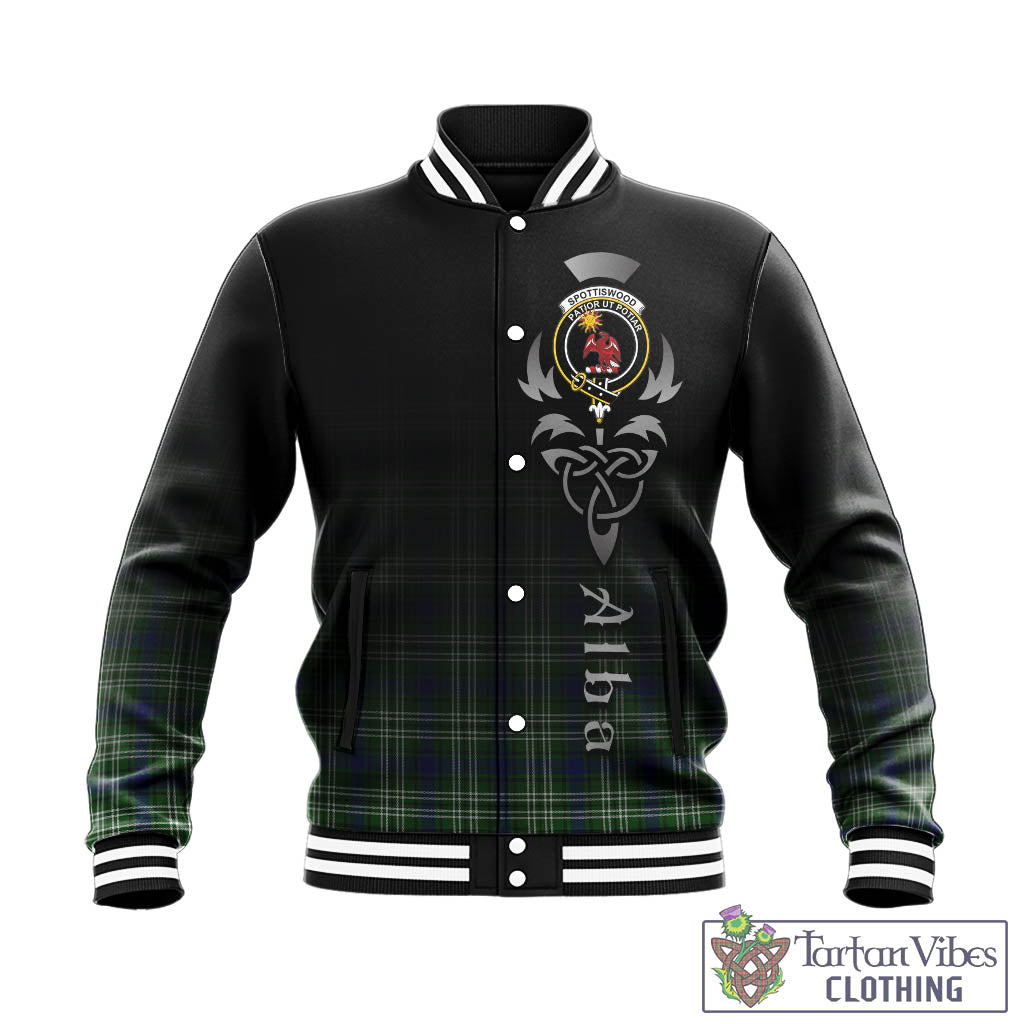 Spottiswood Tartan Baseball Jacket Featuring Alba Gu Brath Family Crest Celtic Inspired - Tartan Vibes Clothing