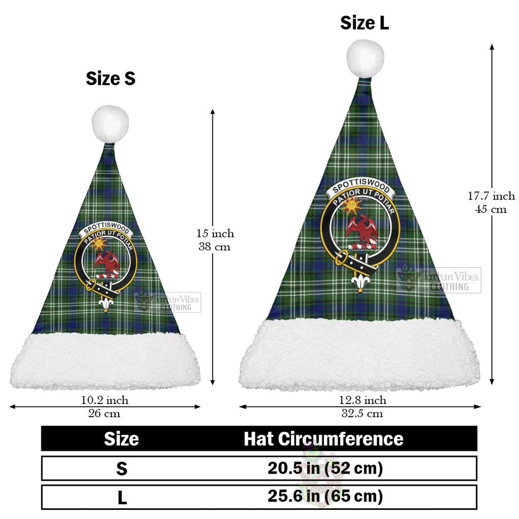 Spottiswood Tartan Christmas Santa Hats with Family Crest Christmas Hat L 25.6in (65cm) - Tartan Vibes Clothing