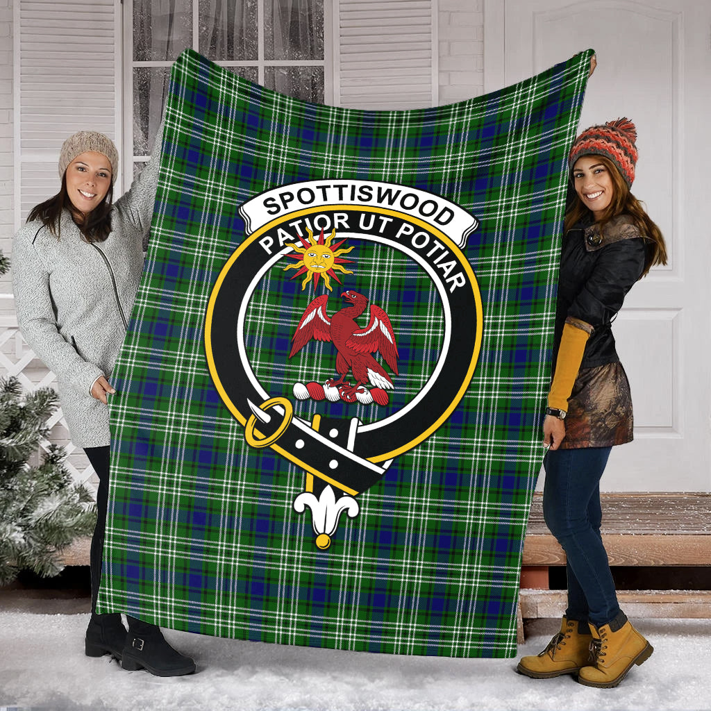 Spottiswood Tartan Blanket with Family Crest - Tartan Vibes Clothing